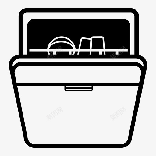 洗碗机清洁盘子图标svg_新图网 https://ixintu.com 厨房 洗涤 洗碗机 清洁 盘子