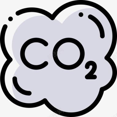 二氧化碳污染8漏色图标图标
