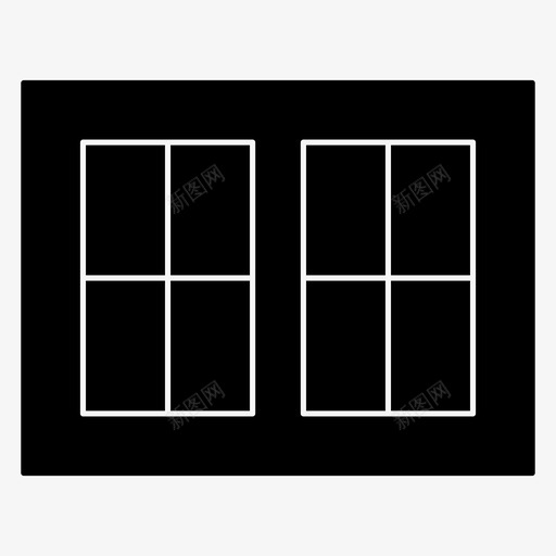 窗户玻璃窗房地产图标svg_新图网 https://ixintu.com 房地产 玻璃窗 窗户