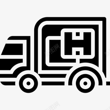送货运输车辆字形图标图标