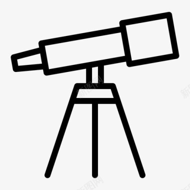 望远镜天文学观察图标图标