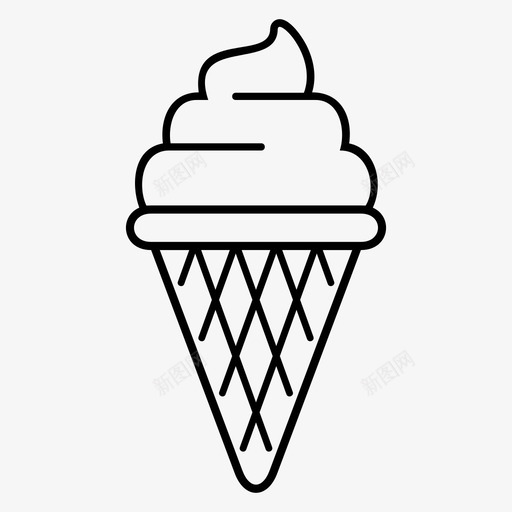 冰激凌蛋卷冷的好吃的图标svg_新图网 https://ixintu.com 冰激凌蛋卷 冷的 夏天 好吃的 孩子们 甜甜的