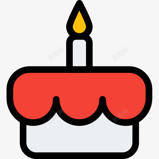 生日蛋糕基本图标5线性颜色svg_新图网 https://ixintu.com 基本图标5 生日蛋糕 线性颜色