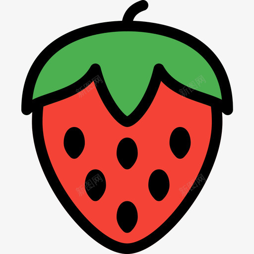 草莓水果13线形颜色图标svg_新图网 https://ixintu.com 水果13 线形颜色 草莓