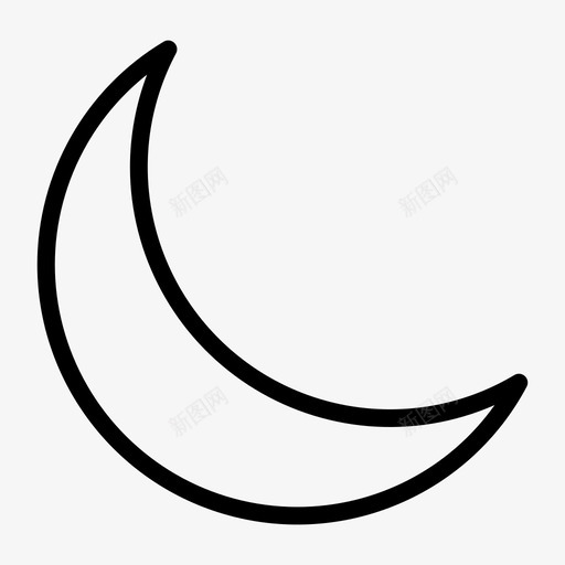 月亮几何形状图标svg_新图网 https://ixintu.com 几何 形状 月亮