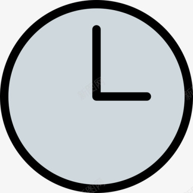 时钟时间48线性颜色图标图标