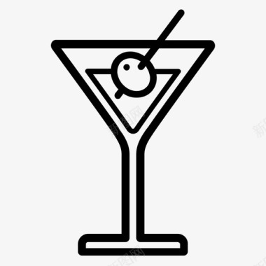 马提尼鸡尾酒饮料玻璃杯图标图标