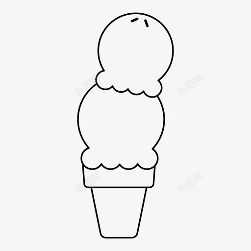 冰淇淋蛋卷甜点图标svg_新图网 https://ixintu.com 冰淇淋 甜点 糖 蛋卷 食物