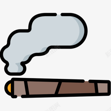 香烟雷鬼7线性颜色图标图标