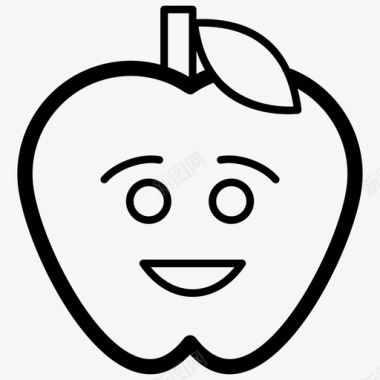 表情符号情感微笑的苹果图标图标