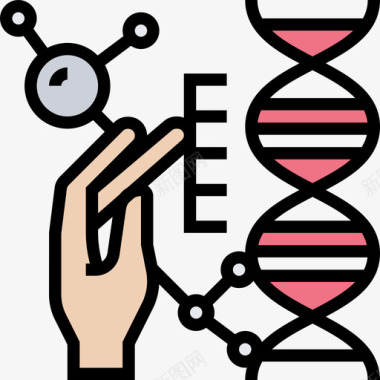 遗传学生物技术5线性颜色图标图标