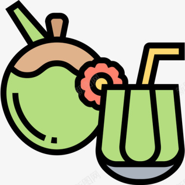 果汁饮料15原色图标图标