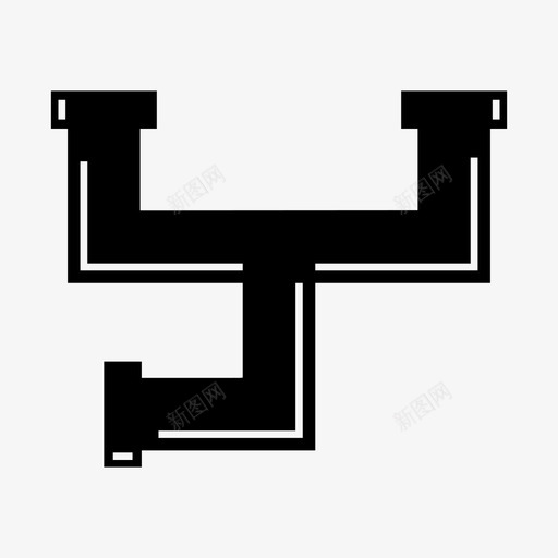 管道接头连接图标svg_新图网 https://ixintu.com 接头 管道 管道实体 连接
