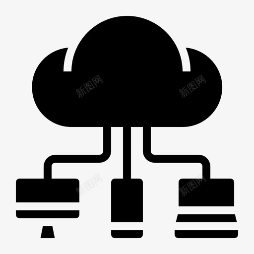 云技术设备存储图标svg_新图网 https://ixintu.com 上传 云技术 存储 技术中断 设备
