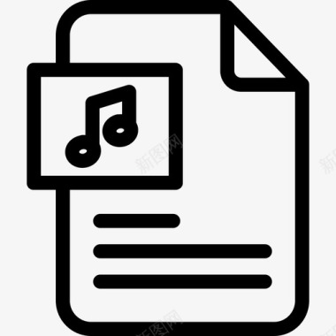 音乐文件多媒体32线性图标图标