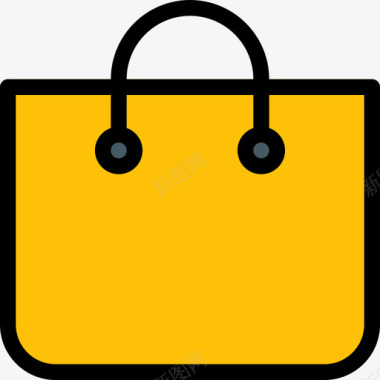 购物袋基本图标5线性颜色图标