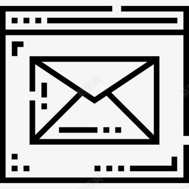 电子邮件数字服务13线性图标图标