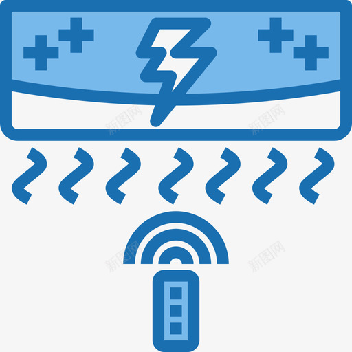 空调电3蓝色图标svg_新图网 https://ixintu.com 空调 蓝色