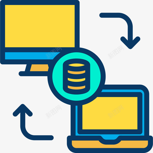 传输数据科学4线性颜色图标svg_新图网 https://ixintu.com 传输 数据科学4 线性颜色