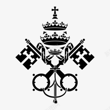 教皇徽章基督教简单图标图标