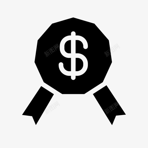奖励现金美元图标svg_新图网 https://ixintu.com 丝带 奖励 收款 现金 美元 财务 金钱