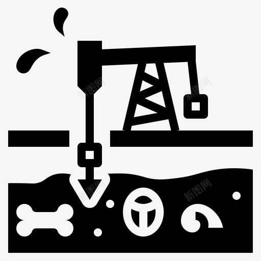 矿物燃料地质学石油图标svg_新图网 https://ixintu.com 地质勘探铭文 地质学 石油 矿物燃料 钻机