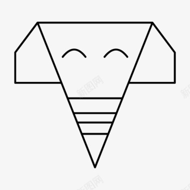 折纸象动物几何图标图标