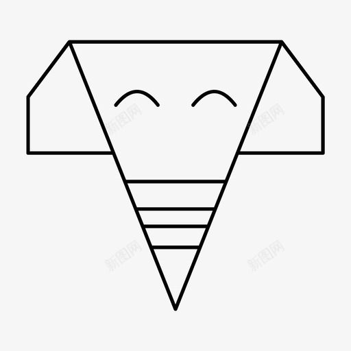 折纸象动物几何图标svg_新图网 https://ixintu.com 几何 动物 折叠 折纸 设计