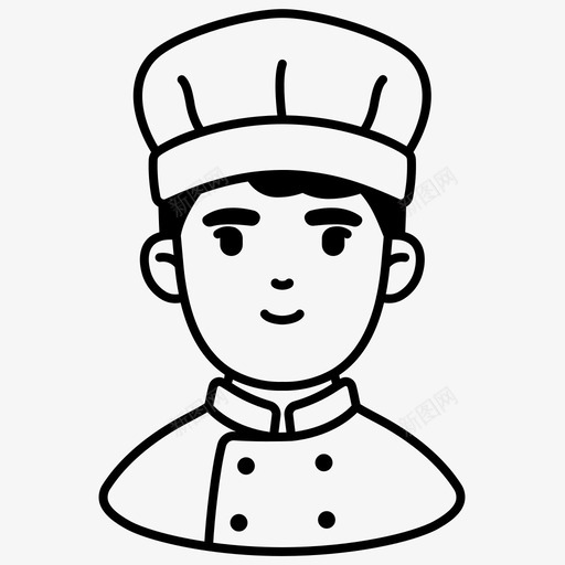 厨师头像男职业图标svg_新图网 https://ixintu.com 人物 厨师 头像 职业 雕文