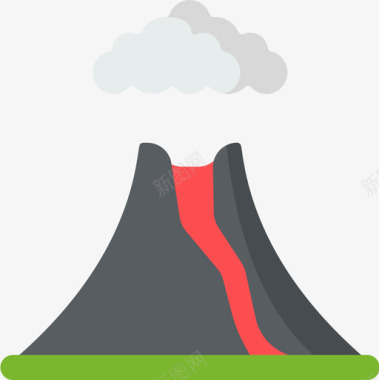 火山自然灾害23平坦图标图标
