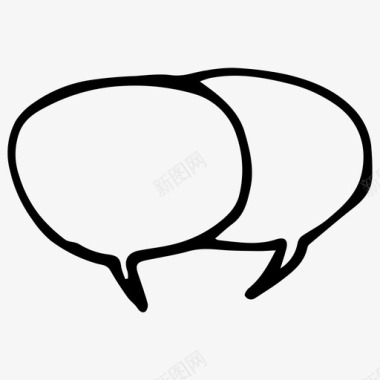 语音泡泡对话涂鸦图标图标