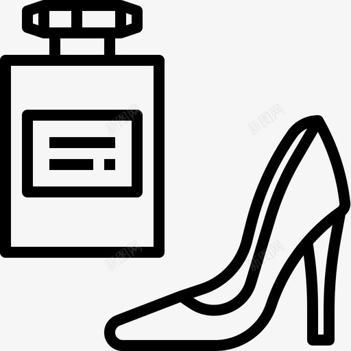 时尚香水和高跟鞋高跟鞋巴黎图标svg_新图网 https://ixintu.com 女人 巴黎 时尚 香水 高跟鞋