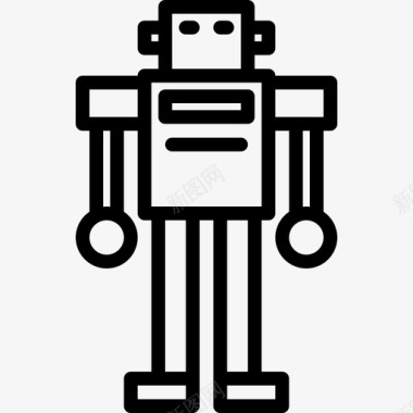 机器人玩具7线性图标图标