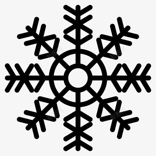 雪花气候云图标svg_新图网 https://ixintu.com 云 危险 天气轮廓 天空 气候 环境 雪花