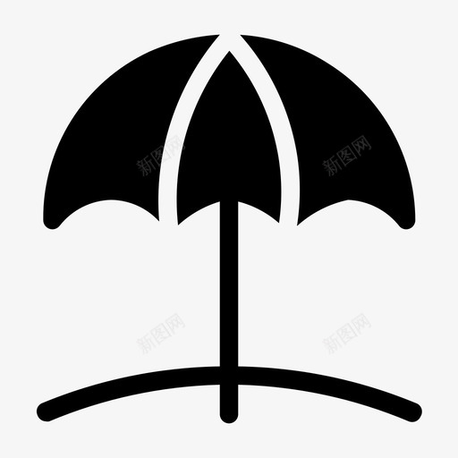 海滩夏天阳光图标svg_新图网 https://ixintu.com 假期 夏天 夏季字形图标 海滩 阳光 雨伞