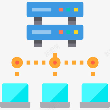服务器计算机网络3扁平图标图标