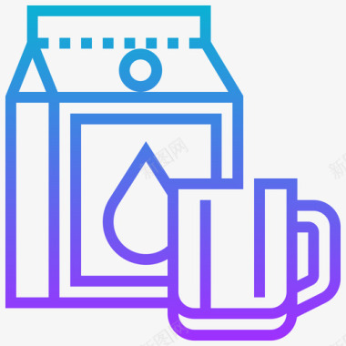 牛奶饮料梯度图标图标