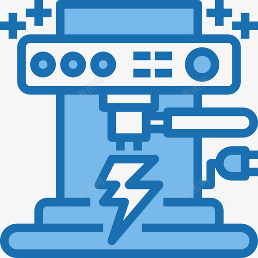 咖啡机电3蓝色图标svg_新图网 https://ixintu.com 咖啡机 蓝色