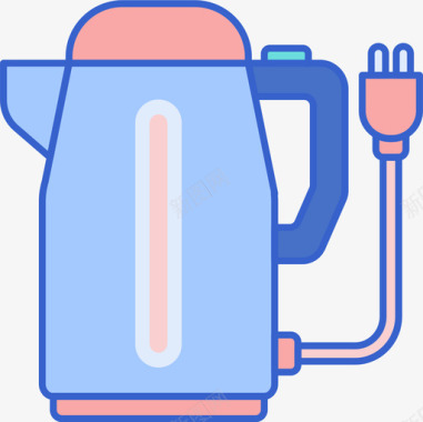 煮沸家用电器3线颜色图标图标