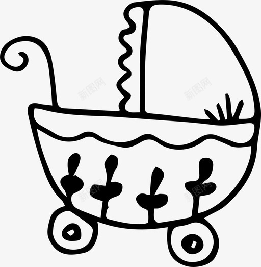 婴儿车老式学步车婴儿用品系列图标svg_新图网 https://ixintu.com 婴儿用品 婴儿车 学步 系列 老式