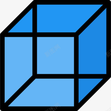 立方体形状13线颜色图标图标