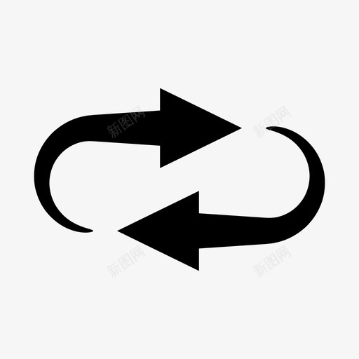 箭头方向循环图标svg_新图网 https://ixintu.com 交换 循环 方向 方式 曲线 箭头