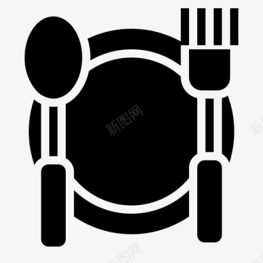 食品食品和餐厅叉子图标图标