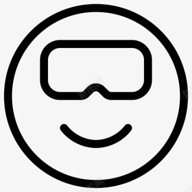 眼镜表情符号快乐图标图标