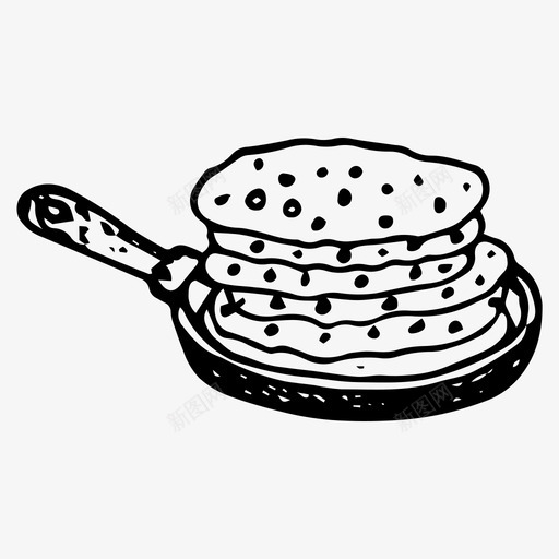 煎饼食物手绘图标svg_新图网 https://ixintu.com 厨房 手绘 煎饼 食物