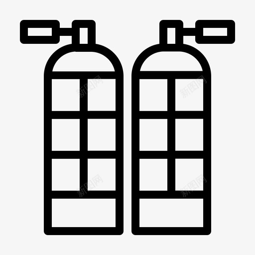 氧气罐潜水设备图标svg_新图网 https://ixintu.com 储气罐 夏季 气罐 氧气 潜水 设备