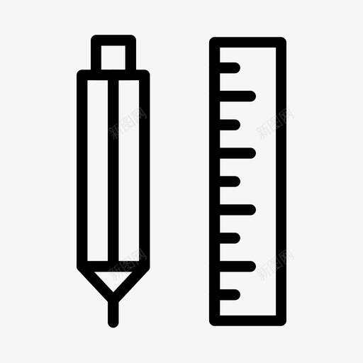 尺子学校学习图标svg_新图网 https://ixintu.com 学习 学校 尺子