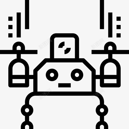 安卓机器人工程8线性图标svg_新图网 https://ixintu.com 安卓 工程 机器人 线性