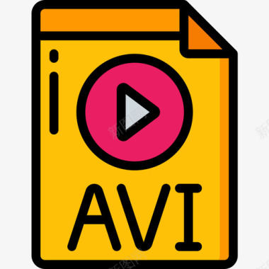Avi视频制作6线性彩色图标图标