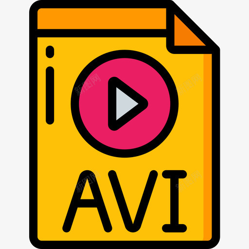 Avi视频制作6线性彩色图标svg_新图网 https://ixintu.com Avi 彩色 线性 视频制作